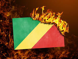 Image showing Flag burning - Congo