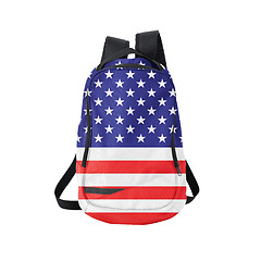 Image showing American flag backpack isolated on white