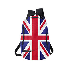 Image showing UK flag backpack isolated on white