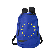 Image showing EU flag backpack isolated on white