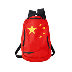 Image showing China flag backpack isolated on white