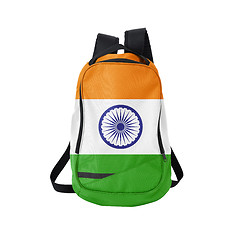 Image showing India flag backpack isolated on white