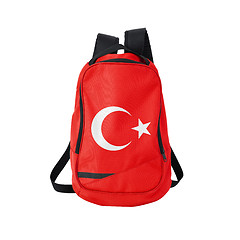 Image showing Turkey flag backpack isolated on white