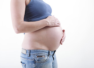 Image showing Baby belly against white background