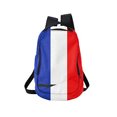 Image showing France flag backpack isolated on white