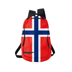 Image showing Norway flag backpack isolated on white