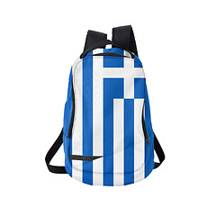 Image showing Greece flag backpack isolated on white