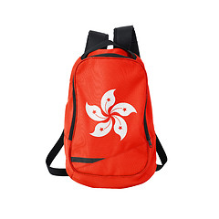 Image showing Hong Kong flag backpack isolated on white