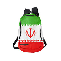 Image showing Iran flag backpack isolated on white