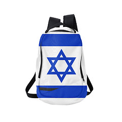 Image showing Israel flag backpack isolated on white