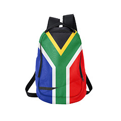 Image showing South Africa flag backpack isolated on white