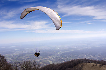 Image showing Paraglider flying 