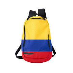 Image showing Colombia flag backpack isolated on white