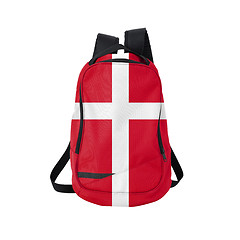 Image showing Denmark flag backpack isolated on white