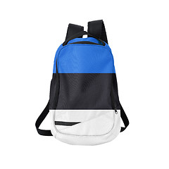 Image showing Estonia flag backpack isolated on white