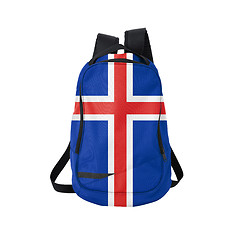 Image showing Iceland flag backpack isolated on white