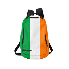 Image showing Ireland flag backpack isolated on white