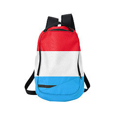 Image showing Luxembourg flag backpack isolated on white
