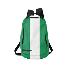 Image showing Nigeria flag backpack isolated on white