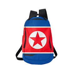 Image showing North Korea flag backpack isolated on white