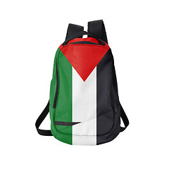 Image showing Palestina flag backpack isolated on white
