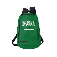 Image showing Saudi Arabia flag backpack isolated on white