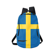 Image showing Sweden flag backpack isolated on white