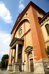 Image showing  church  in  the lonate pozzolo  old   closed brick tower sidewa