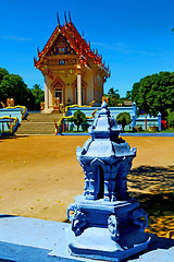 Image showing blue bangkok in thailand incision of the buddha gold  temple