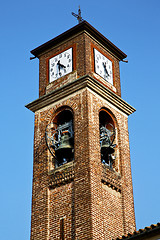 Image showing in mozzate   old abstract d church tower bell sunny day milan