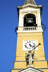 Image showing in cislago old abstract    italy   the   wall  and church tower 