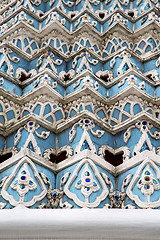 Image showing  pavement gold    temple   in   bangkok blue