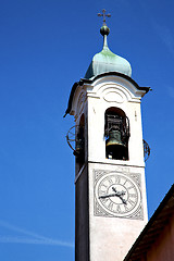 Image showing mornago  abstract in  italy   the old  wall  a tower bell 