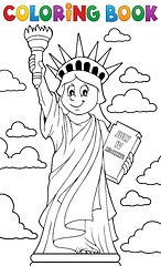 Image showing Coloring book Statue of Liberty theme 1