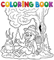 Image showing Coloring book scout boy theme 1