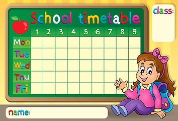 Image showing School timetable with happy girl