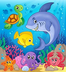 Image showing Underwater ocean fauna theme 6