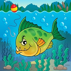 Image showing Piranha fish underwater theme 1