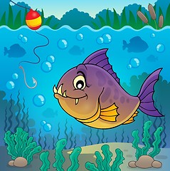 Image showing Piranha fish underwater theme 3