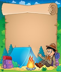 Image showing Parchment with scout boy theme 1