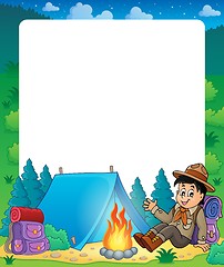 Image showing Summer frame with scout boy theme 1