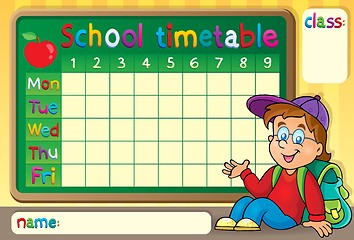 Image showing School timetable with happy boy
