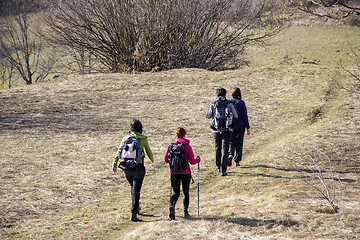 Image showing Hikers walking