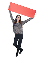 Image showing Woman with banner