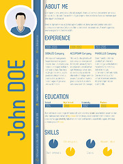 Image showing Modern resume cv with shadow design