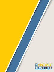 Image showing Simple brochure with yellow blue and white stripes