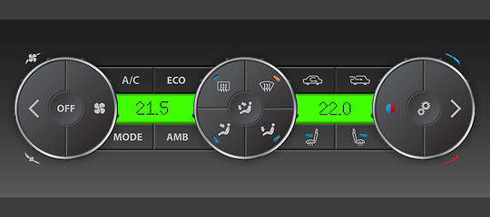 Image showing Detailed digital air condition control panel