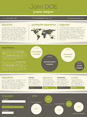 Image showing Modern resume cv with cool graphics and texts