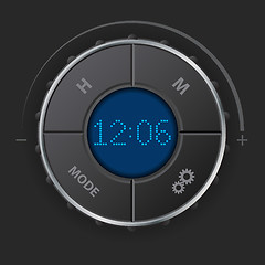 Image showing Digital clock with blue lcd