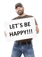 Image showing bearded man white board